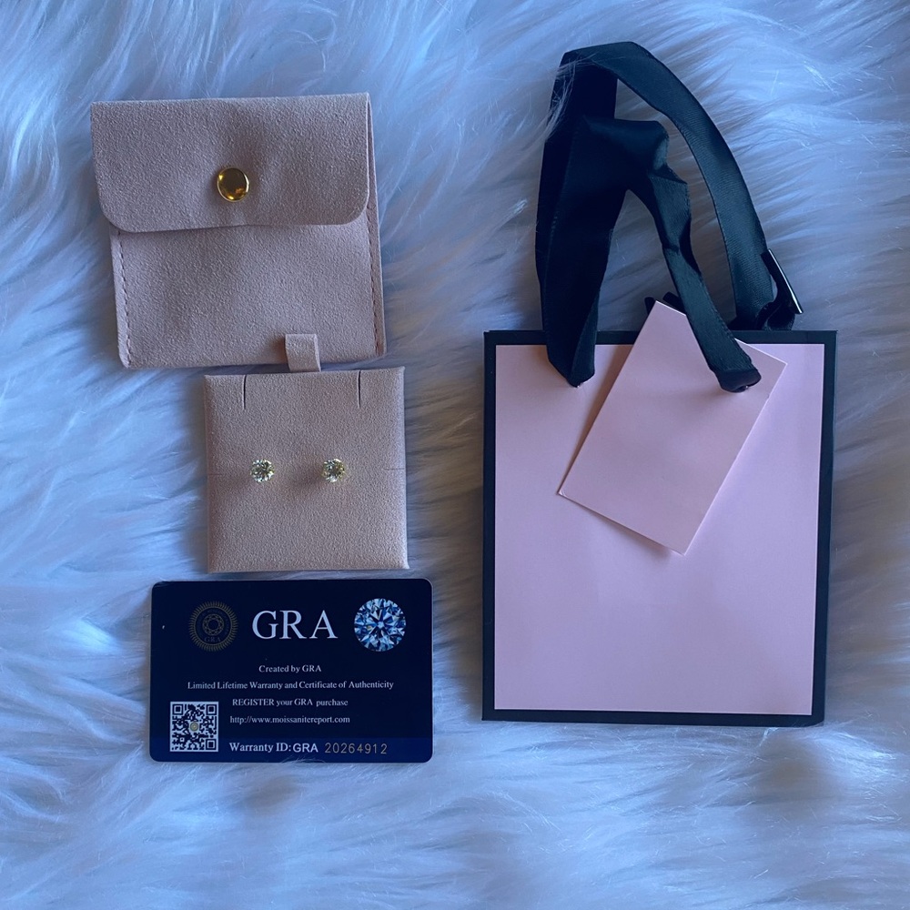 2ct Moissanite earrings 1 carat each VVS luxury quality retail $795 GRA cert